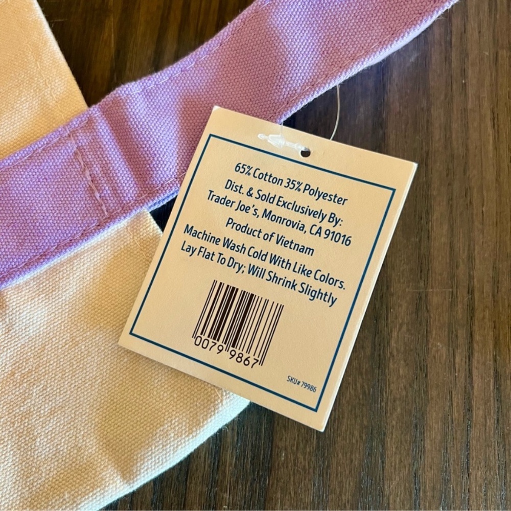 2026 Trader Joe’s Mini Tote - Purple White - Picture 9 of 9